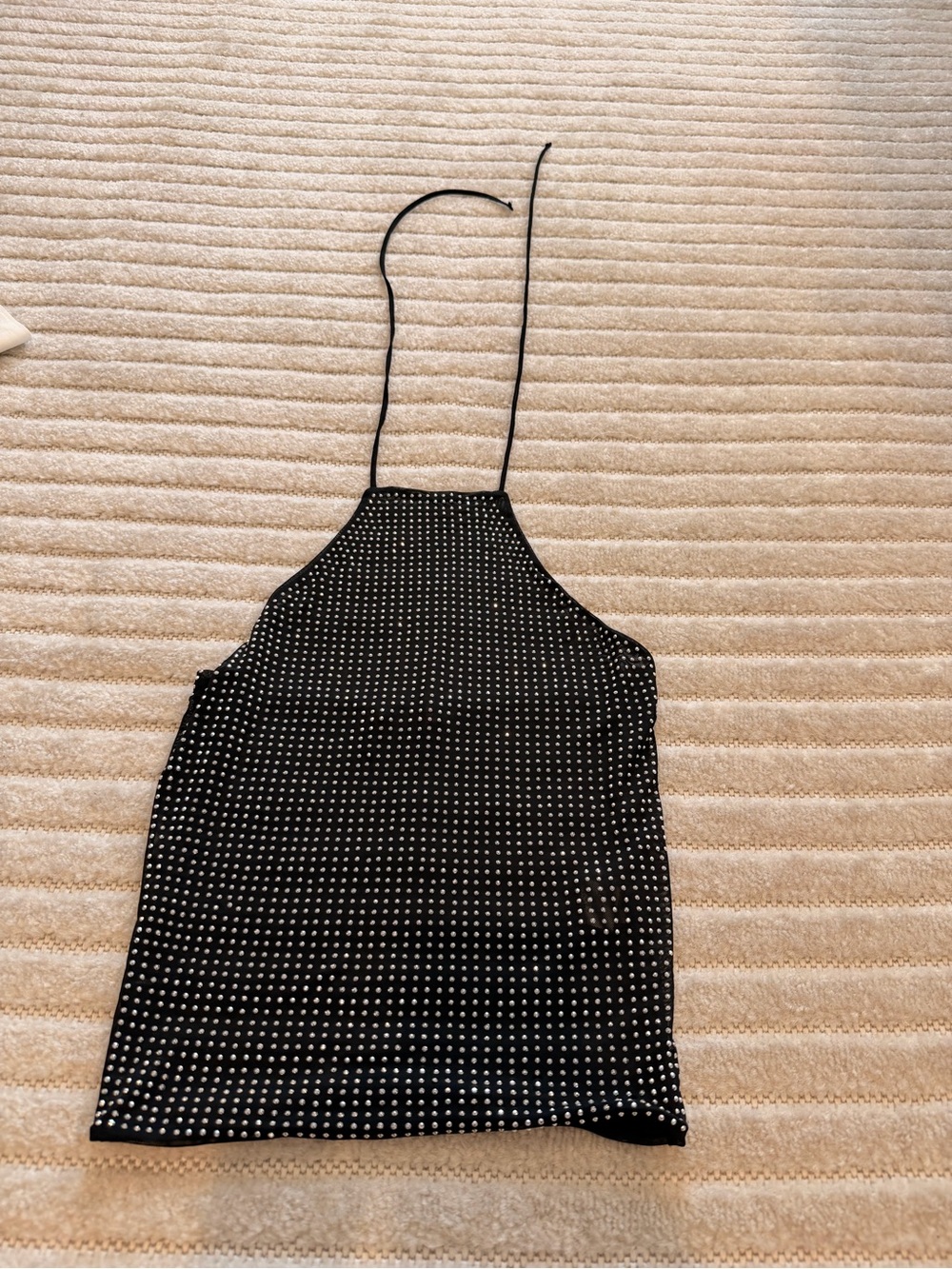 Stunning ZARA Small Black Rhinestone Halter Top